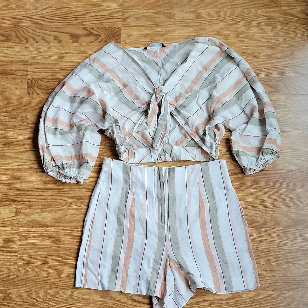 Zara Crop Top and Shorts Set